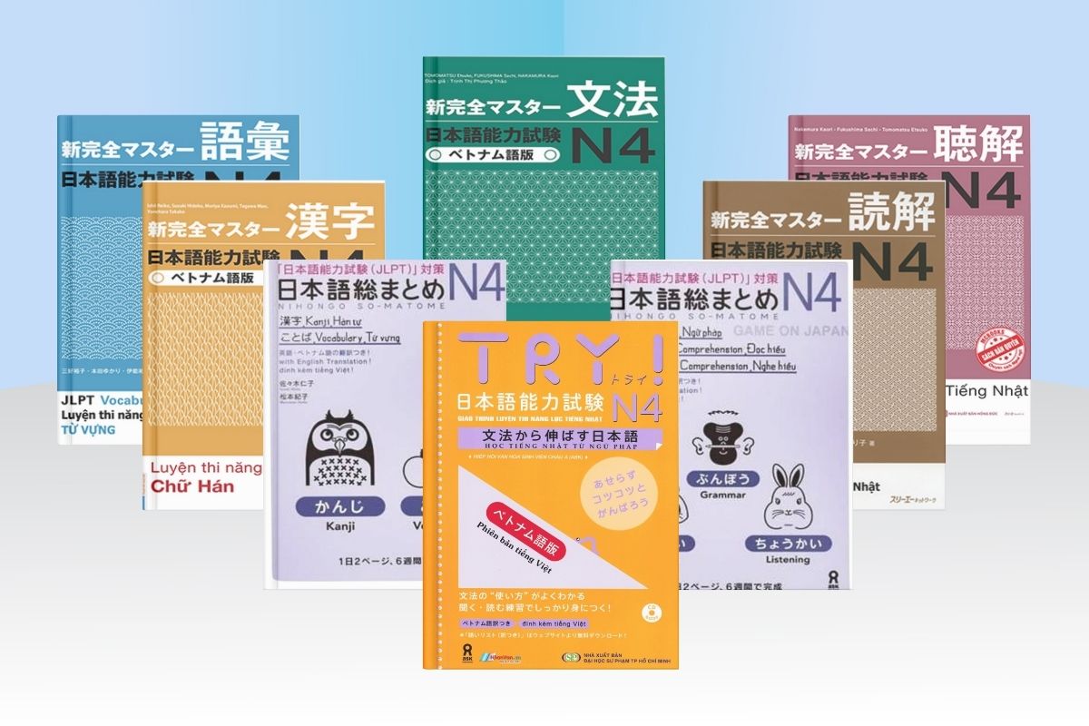 Top 3 sách ngữ pháp N4 phổ biến nhất