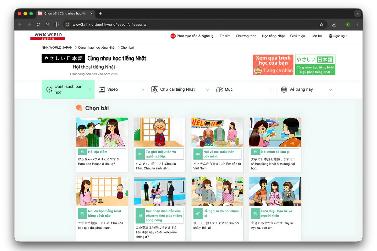 Tài liệu tiếng Nhật từ NHK (Cùng nhau học tiếng Nhật)