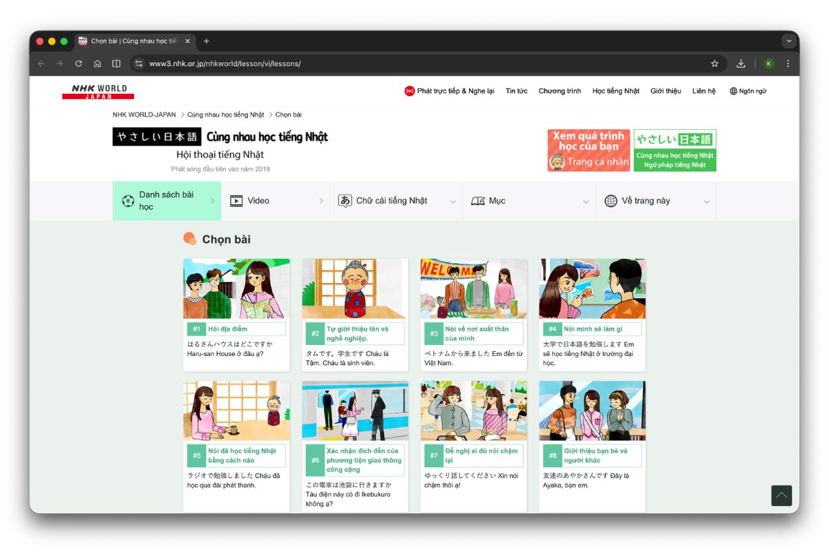 Các trang web cung cấp khoá học tiếng Nhật online miễn phí chất lượng