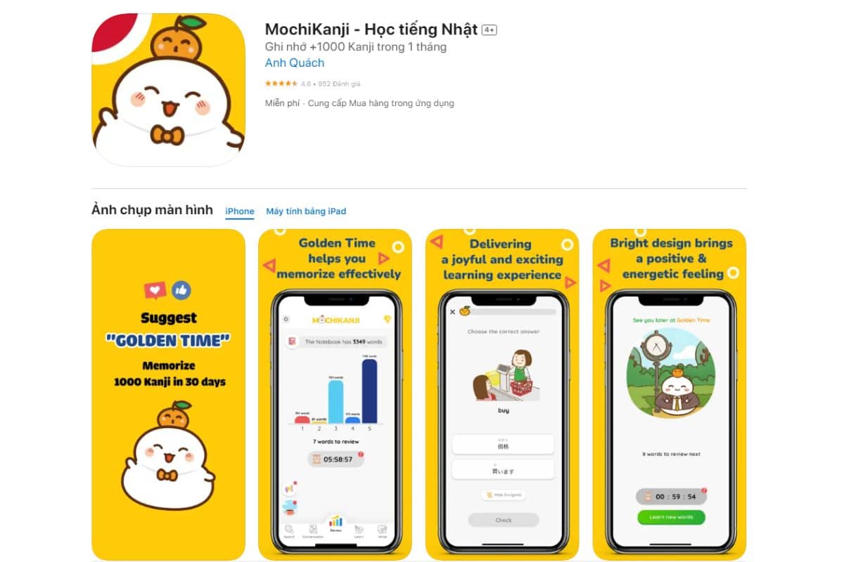 MochiKanji - App Học Từ Vựng và Kanji Tiếng Nhật Hiệu Quả