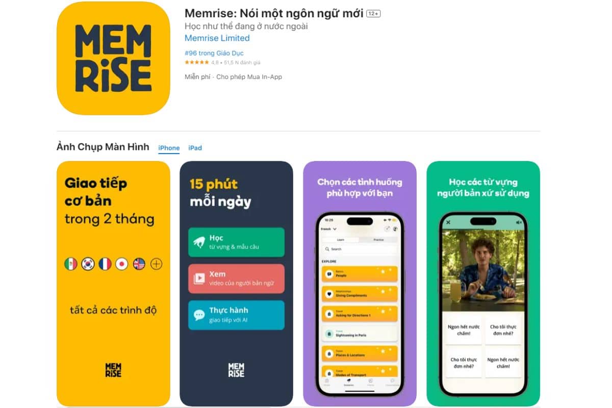 Memrise - Ứng dụng học tiếng Nhật miễn phí qua video thực tế